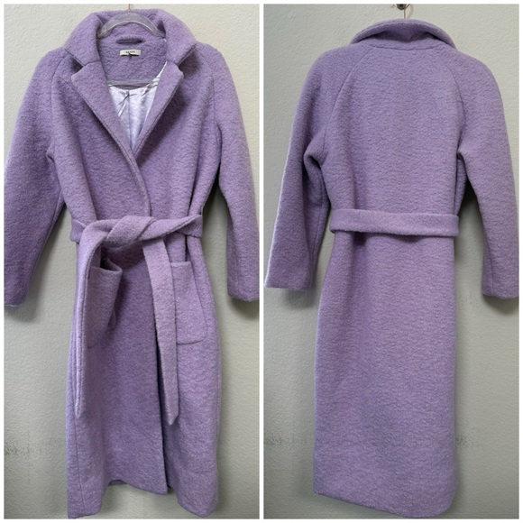 Ganni Fenn Boucle Wrap Coat Lavender - Picture 4 of 4